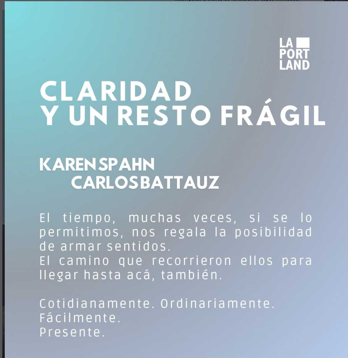 Claridad y un resto frágil — afiche