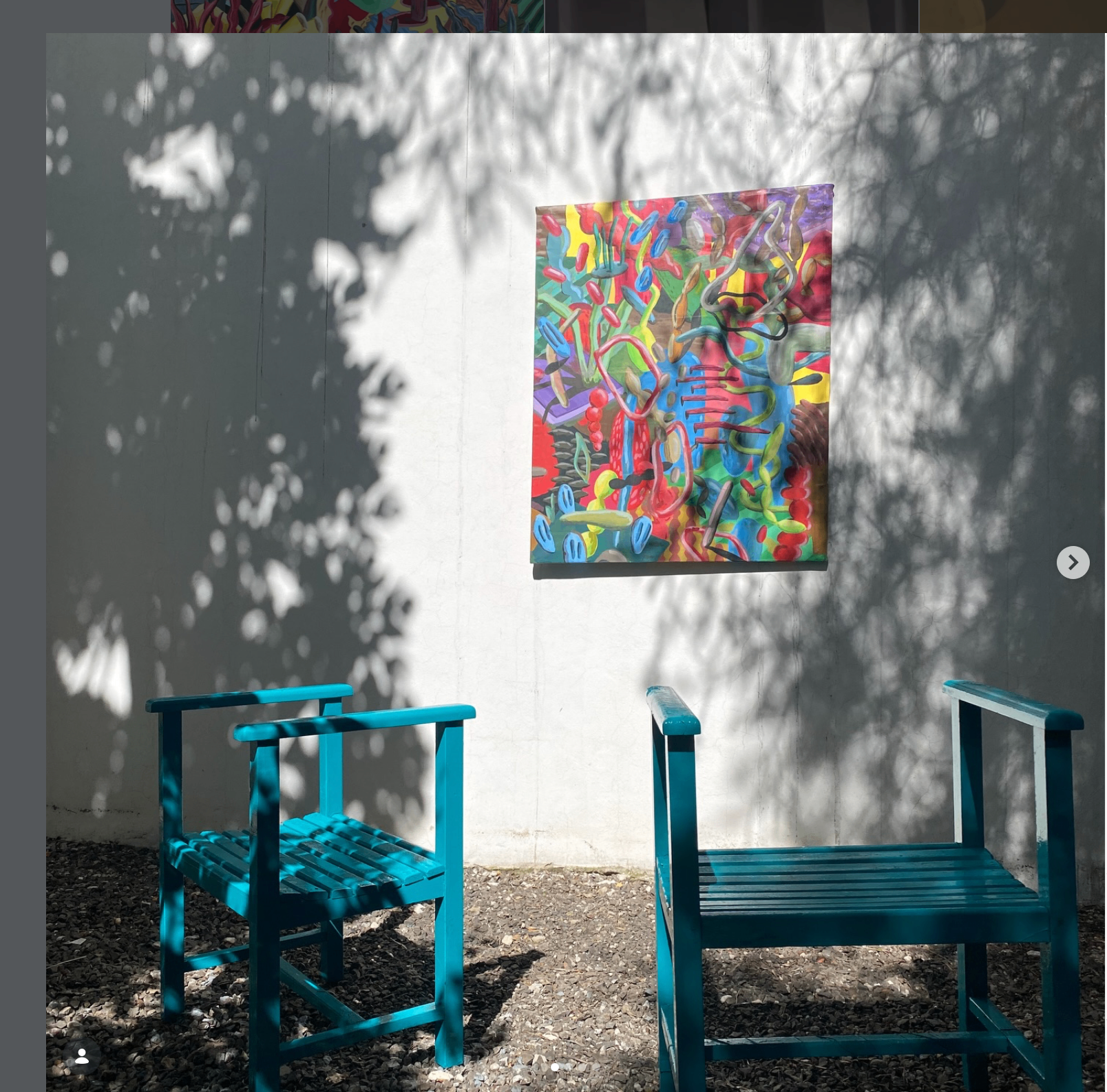 Obra de Lucas Mercado en patio