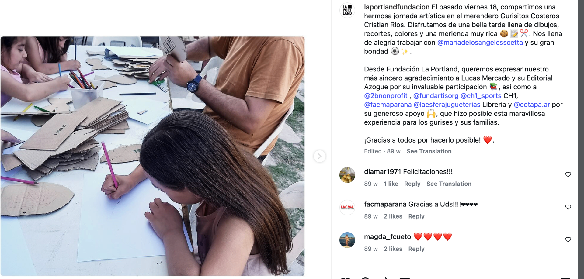 Jornada artística en el merendero Gurisitos Costeros